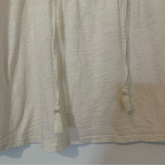 Garnet Hill Cotton Lace Trim Tie Detail Tassel Tank Top Sleeveless Womens Small - Picture 2 of 6